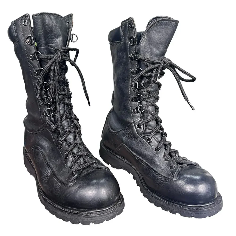 Vintage Matterhorn 1949 Black Insulated GoreTex Combat Field Boots Size 9 R